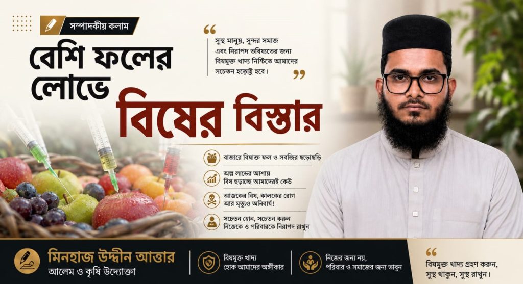 প্যাকলোবিউট্রাজল ব্যবহারে কতটা নিরাপদ আমাদের কৃষি: মিনহাজ উদ্দীন আত্তার